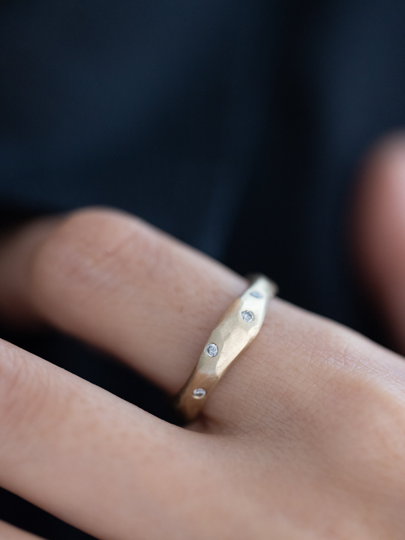 Soft Sculptural Diamond Ring | Recycled Gold